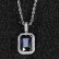 Hip -hop jewelry square color gem pendant necklace accessories micro -mosaic vermiculite tide men's pendant