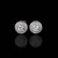 European and American round full vermiculite hip -hop hip -hop earri high -level niche jewelry 925 silver needle men's earrings wholesale