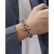 Jewelry European and American hip -hop bangs men's hand ornaments titanium steel rough double -row chain flock magnetic buckle bracelet men