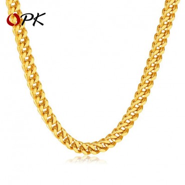 OPK Jewelry Factory European and American Personalized Crude Chain Chain Hip -Hop Vintage Gold Color Necklace Men