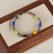 Jewelry factory fashion niche high -level high -level black gallstone resin stainless steel bracelet necklace jewelry set women