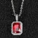 Hip -hop jewelry square color gem pendant necklace accessories micro -mosaic vermiculite tide men's pendant