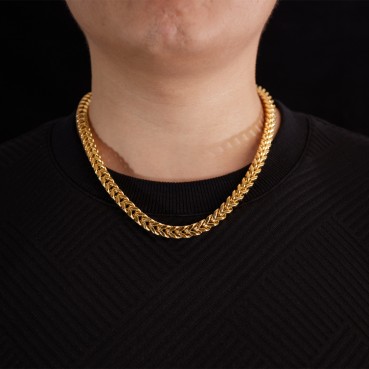 OPK Jewelry Factory European and American Personalized Crude Chain Chain Hip -Hop Vintage Gold Color Necklace Men