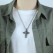 Jewelry source retro niche design cross pendant hip -hop street stainless steel necklace men