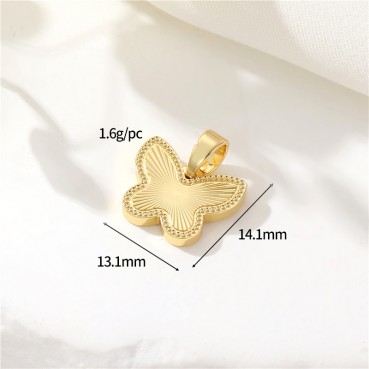 Simple and high-end color zirconia butterfly pendant DIY jewelry necklace bracelet 14K accessories wholesale