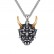 Trendy Cool Prajna Mask Men's Titanium Steel Pendant Personalized Retro Long Horn Ghost Accessory Divine Beast Skull Necklace