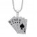 HIPHOP Jewelry Titanium Steel Gold Plated Diamond Set Tonghuashun Poker Pendant Necklace