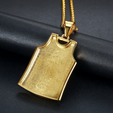 HIPHOP Jewelry Titanium Steel Gold Plated Diamond Set Jordan 23 jersey pendant