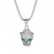 Stainless steel necklace with green, red, blue eyes and full diamond leopard head pendant