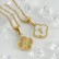 New Clover Pendant Stainless Steel 18K Gold Necklace Ins Style European and American Simple Shell Letter Clavicle Chain Necklace