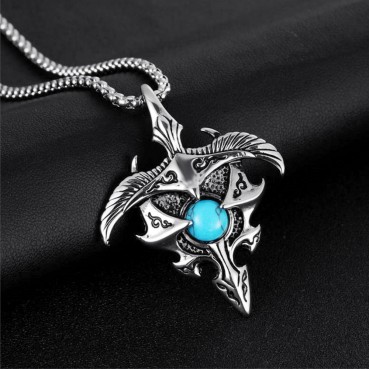 Stainless steel 304 cast pendant necklace, titanium steel sandblasting pendant accessory necklace, polished craft necklace