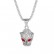 Stainless steel necklace with green, red, blue eyes and full diamond leopard head pendant