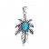 Trendy Cool New Titanium Steel Tree Leaf Turquoise Pendant Retro Leaf Necklace Hip Hop Men's and Women's Versatile Jewelry