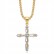 Stainless steel gold-plated inlaid irregular AAA zircon cross pendant