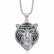 Stainless steel gold-plated full diamond red green eye tiger head pendant necklace