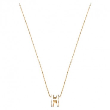 The letter H necklace does not fade, women's summer collarbone chain is versatile, fashionable and high-end, titanium steel does not fade jewelry for women