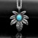 Trendy Cool New Titanium Steel Tree Leaf Turquoise Pendant Retro Leaf Necklace Hip Hop Men's and Women's Versatile Jewelry