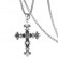 Vintage cross titanium steel pendant, cross flower cast necklace, stainless steel accessory