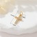 14K genuine gold color preservation micro inlaid zircon European and American cross pendant earrings necklace pendant DIY jewelry accessories