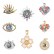 14k Micro inlaid Color Zirconium Eye Pendant Accessories Horus Eye Heart shaped DIY Necklace Earrings Pendant