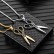 Vintage titanium steel cast scissors pendant necklace, stainless steel scissors accessories necklace, vacuum 18k electroplating