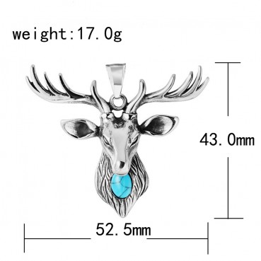 Titanium Steel Casting Deer Pendant Necklace Stainless Steel 304 Casting Fashion Accessories Retro Style Necklace Deer Head