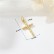 14K genuine gold color preservation micro inlaid zircon European and American cross pendant earrings necklace pendant DIY jewelry accessories