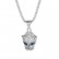 Stainless steel necklace with green, red, blue eyes and full diamond leopard head pendant