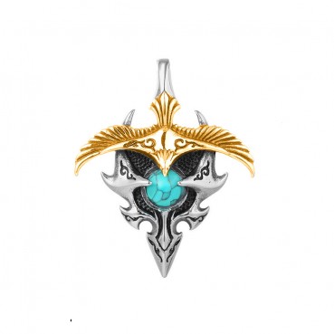 European and American Titanium Steel Casting Eagle Pendant Necklace Stainless Steel 304 Casting Fashion Accessories Retro Style Necklace Eagle Head