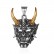 Trendy Cool Prajna Mask Men's Titanium Steel Pendant Personalized Retro Long Horn Ghost Accessory Divine Beast Skull Necklace