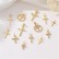 14K genuine gold color preservation micro inlaid zircon European and American cross pendant earrings necklace pendant DIY jewelry accessories