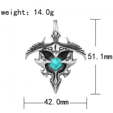 European and American Titanium Steel Casting Eagle Pendant Necklace Stainless Steel 304 Casting Fashion Accessories Retro Style Necklace Eagle Head