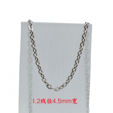 304 stainless steel flat cross chain hammer flat round cross chain women's collarbone chain men's hip-hop chain simple welded steel decoration