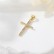 14K genuine gold color preservation micro inlaid zircon European and American cross pendant earrings necklace pendant DIY jewelry accessories