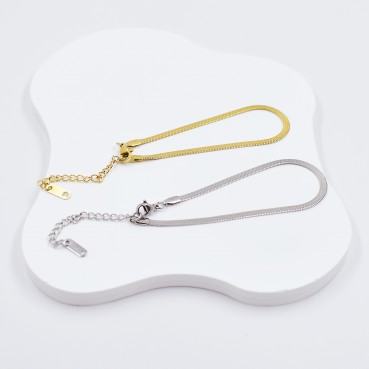 Snake chain gold necklace design sense neck chain lock bone chain women's summer necklace blade chain