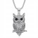 HIPHOP Jewelry Titanium Steel Gold Plated Diamond Set Owl Pendant Necklace