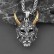 Trendy Cool Prajna Mask Men's Titanium Steel Pendant Personalized Retro Long Horn Ghost Accessory Divine Beast Skull Necklace