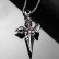 Vintage titanium steel cast sword gemstone pendant necklace, stainless steel sword accessory necklace, polished craftsmanship