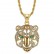 HIPHOP Jewelry Titanium Steel Gold Plated Diamond Set Tiger Head Pendant Necklace