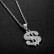 Hip hop HIPHOP Jewelry Titanium Steel Gold Plated Diamond Set USD Pendant Necklace