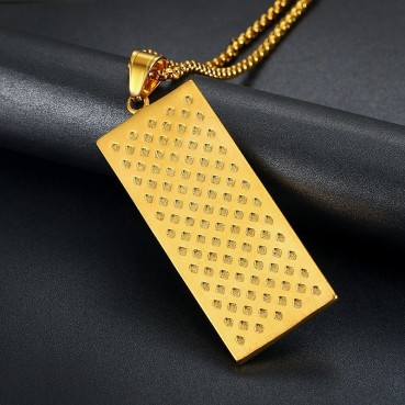 Hip hop HIPHOP Jewelry Titanium Steel Gold Plated Diamond Set USD Pendant Necklace