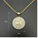 Hip hop vacuum gold-plated diamond studded circular necklace stainless steel pendant