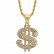 Hip hop HIPHOP Jewelry Titanium Steel Gold Plated Diamond Set USD Pendant Necklace