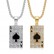 New Hip Hop HIPHOP Jewelry Titanium Steel Gold Plated Diamond Set Spades A Poker Pendant Necklace