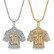 HIPHOP Jewelry Titanium Steel Gold Plated Diamond Set Football MESSI Messi No. 30 jersey pendant necklace