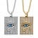 New hip-hop accessory titanium steel vacuum gold-plated diamond studded Horus Eye pendant necklace