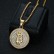 New West Coast Hip Hop Titanium Steel Casting Vacuum Gold Plated Bitcoin B Letter Pendant Necklace