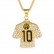 New Hip Hop Jewelry Stainless Steel Gold Plated Full Diamond Football Drip Glue No.10 Jersey Pendant Necklace