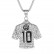 New Hip Hop Jewelry Stainless Steel Gold Plated Full Diamond Football Drip Glue No.10 Jersey Pendant Necklace