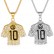 New Hip Hop Jewelry Stainless Steel Gold Plated Full Diamond Football Drip Glue No.10 Jersey Pendant Necklace